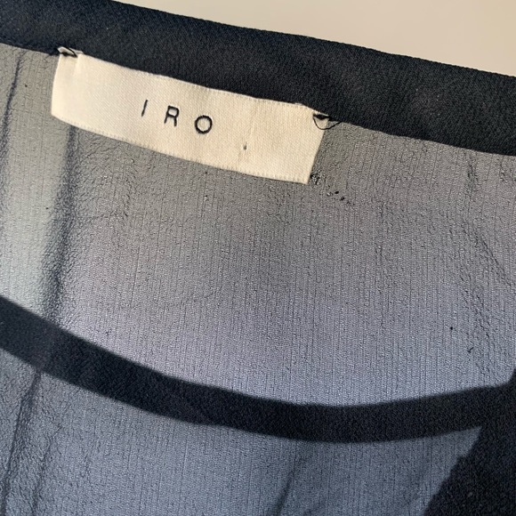 IRO Emmie BLACK lacework open sheer silk top 36 - Picture 4 of 8